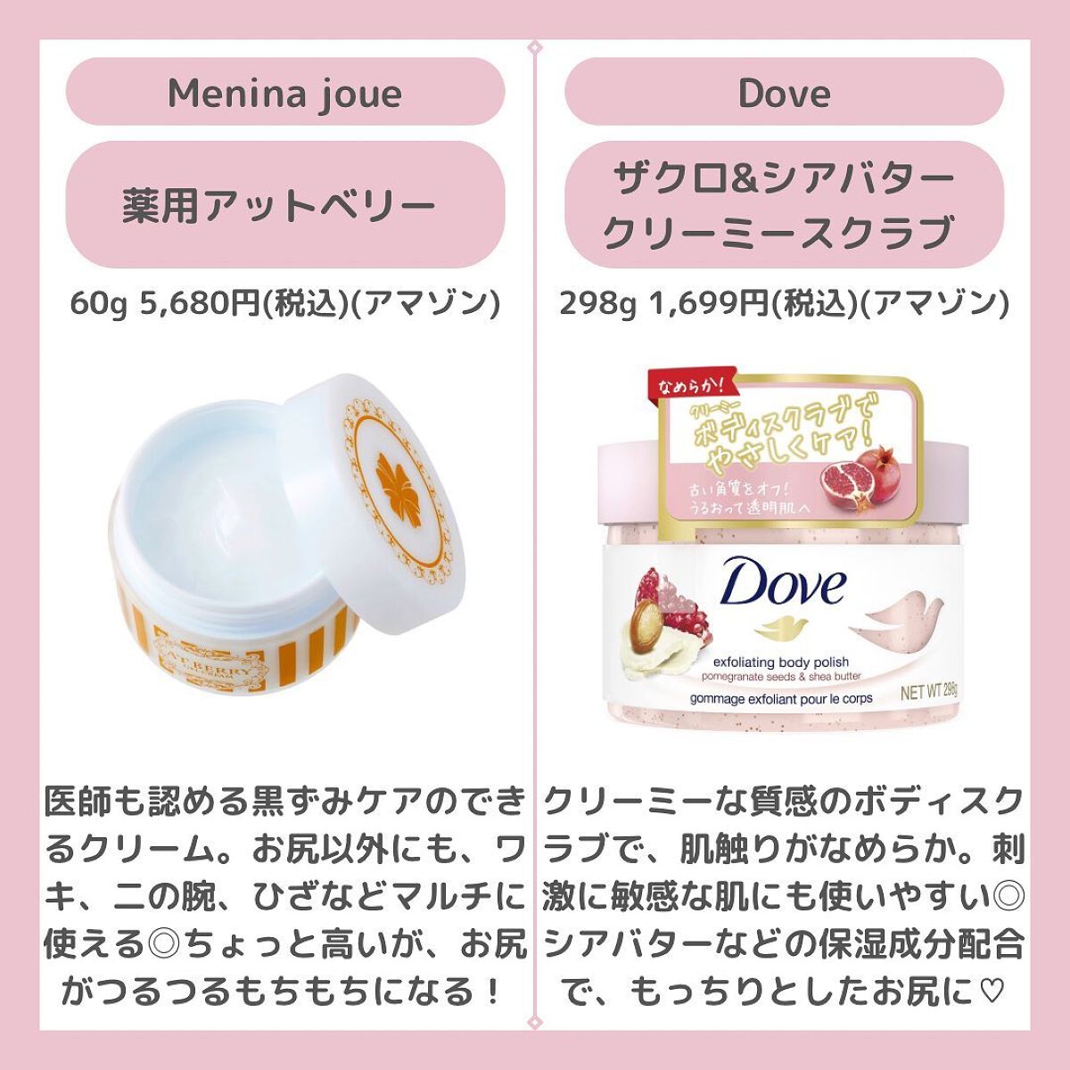 アットベリー ジェルクリーム 60g×4個 試してみた】薬用アットベリージェル menina joue(メニーナ