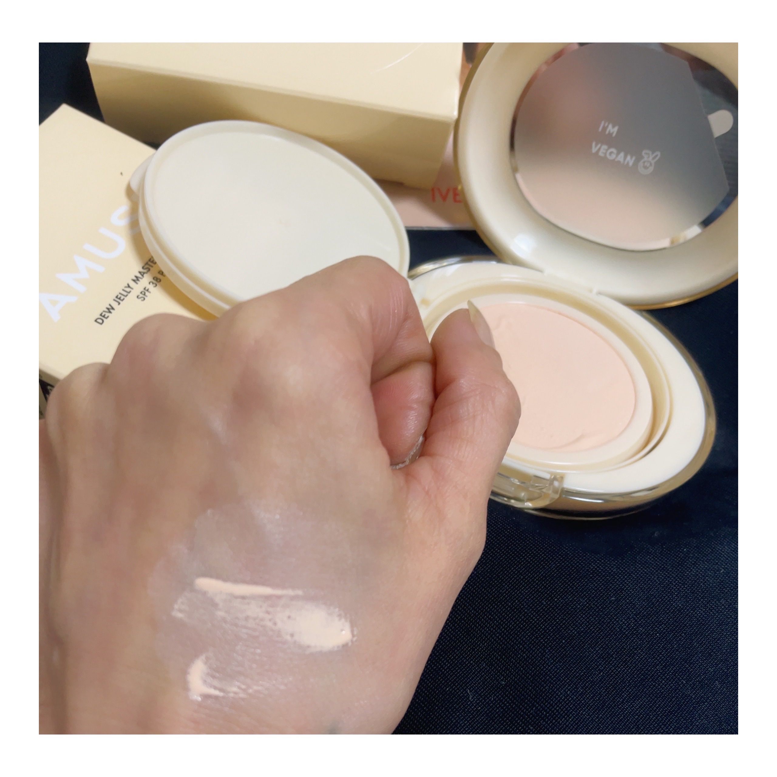 デュージェリーヴィーガンクッション/AMUSE/クッションファンデーションを使ったクチコミ（1枚目）