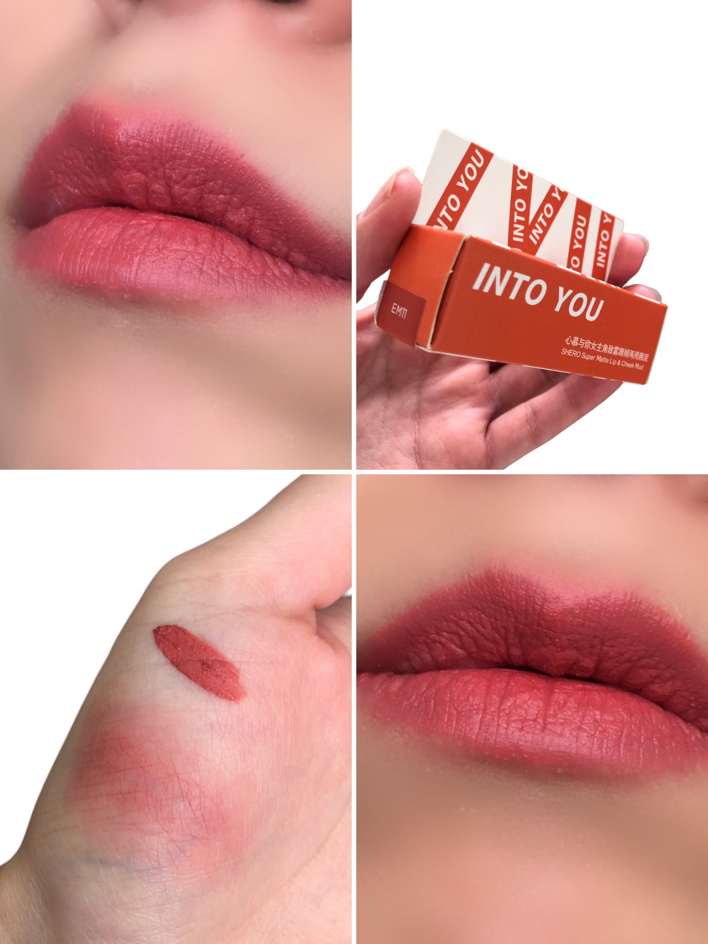 スーパーマットリップ&チークマッド/INTO U/口紅を使ったクチコミ(3枚目)