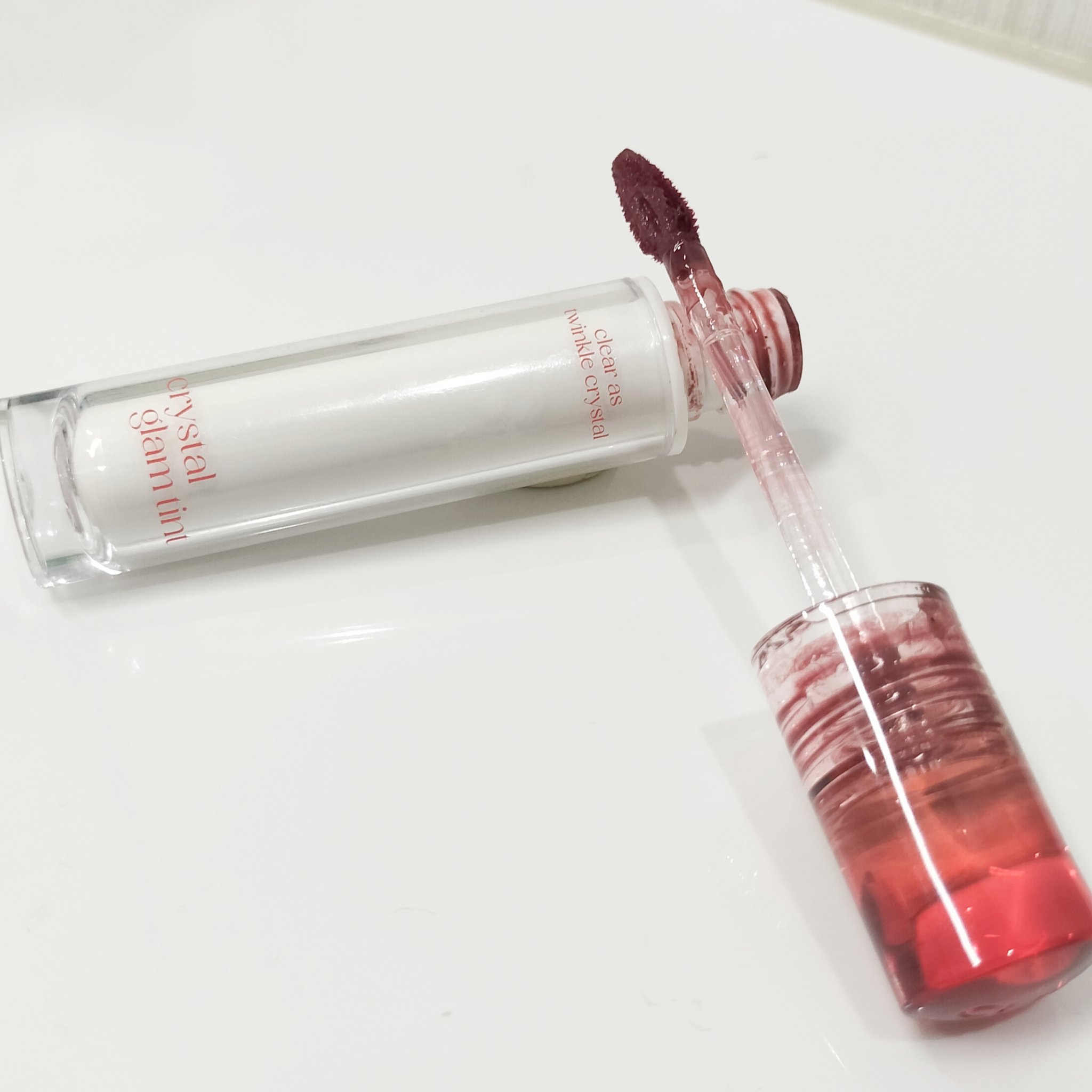 クリスタル グラム ティント 08 ジェントルシナモン(GENTLE CINNAMON)/CLIO/リップティントを使ったクチコミ（2枚目）