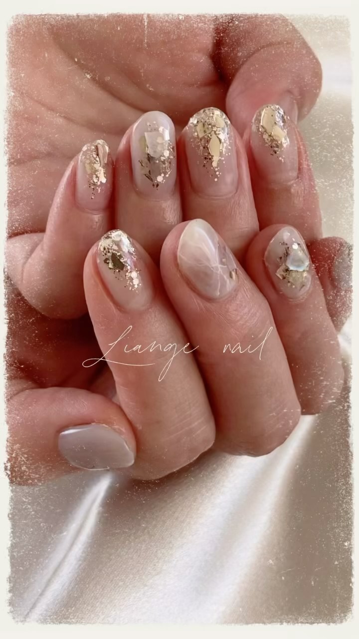 #リアンジェネイル,#柏ネイル,#ネイル,#ニュアンスネイル,#大人ニュアンスネイル,#夏ネイル,#天然石ネイル,#シェルネイル,#ミラーネイル,#ホログラムネイルのネイルデザイン