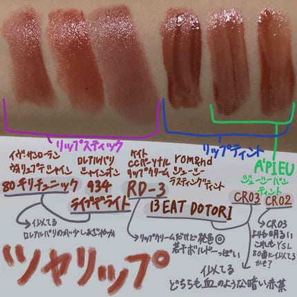 ジューシーラスティングティント/rom&nd/リップティントを使ったクチコミ(3枚目)