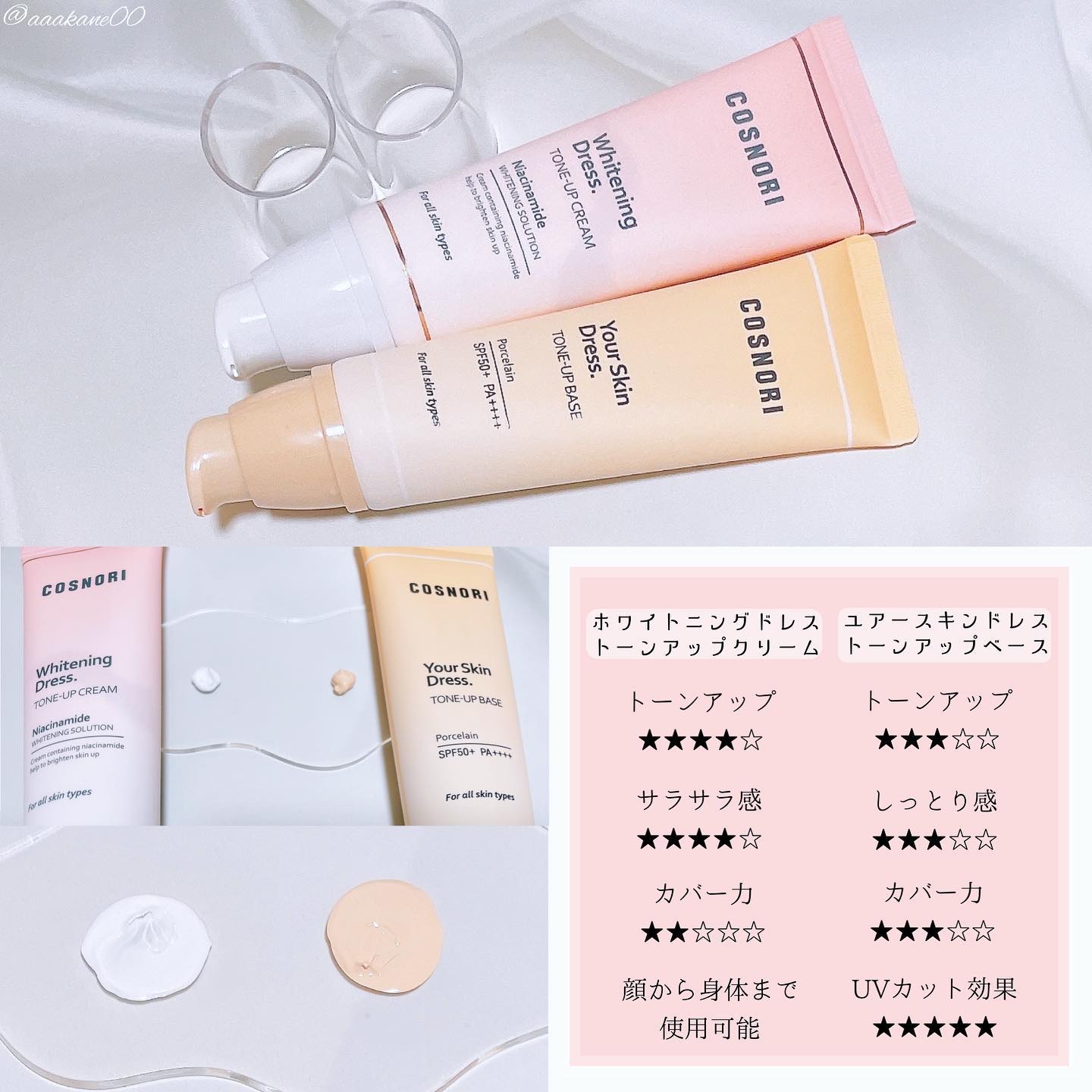 ユアースキンドレストーンアップベース/COSNORI/化粧下地を使ったクチコミ（2枚目）