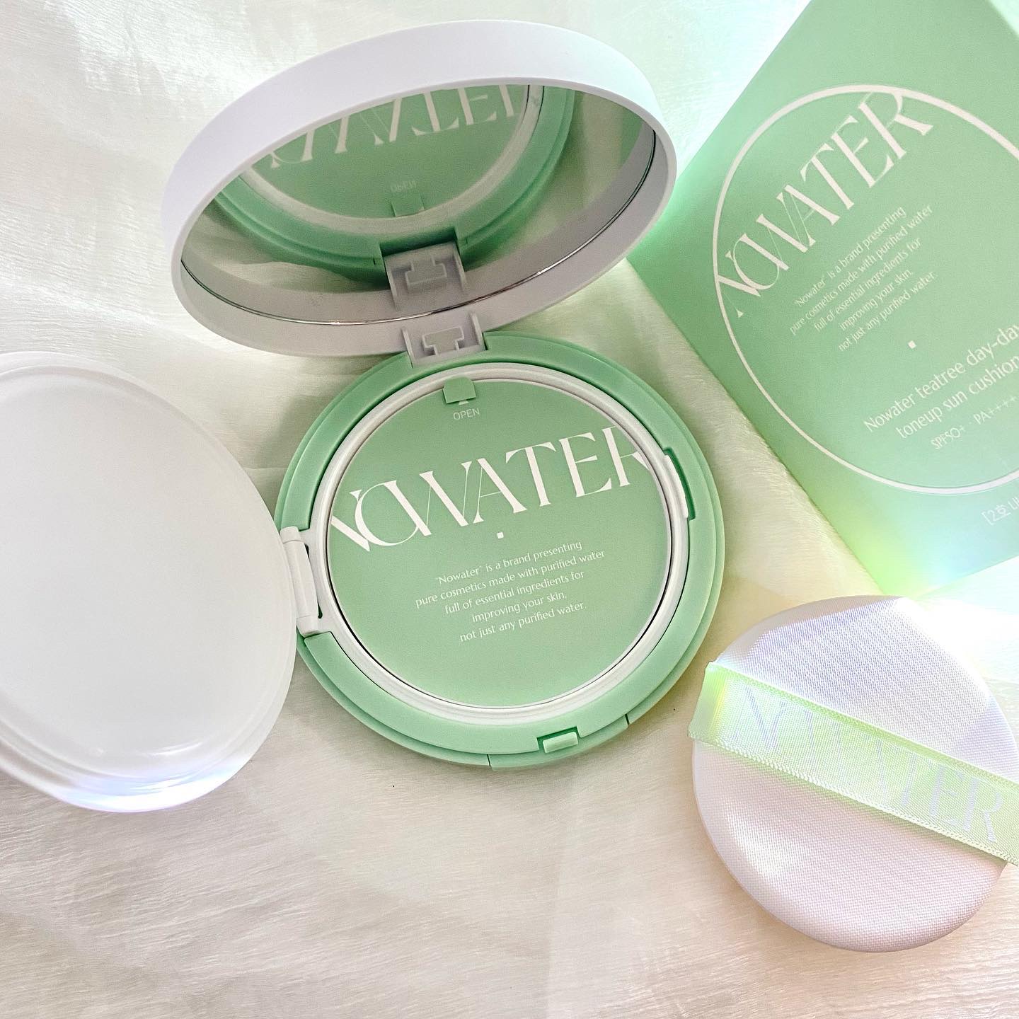 ティーツリーデイデイトーンアップサンクッション #02 ナチュラルライト/NOWATER/日焼け止めローションを使ったクチコミ（3枚目）