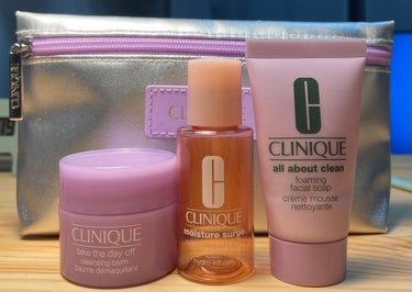 CLINIQUE フォーミング フェーシャル ソープのクチコミ「CLINIQUEのミニセットを手に入れましたので、旅行がてら試してみました。


テイク ザ .....」（1枚目）