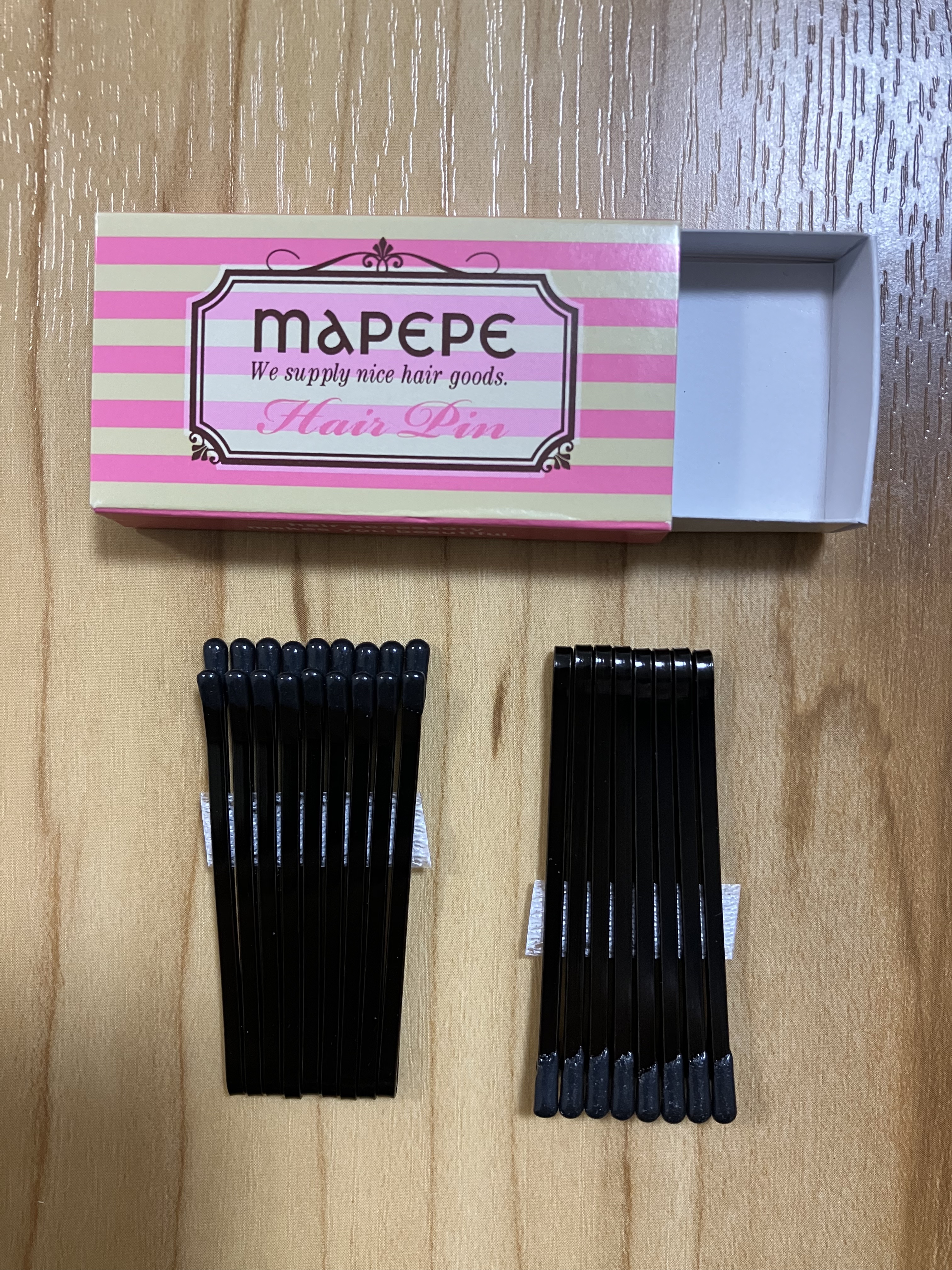 マペペ ボブピンのクチコミ「 マペペ
ボブピン
17本入　￥297


■購入のきっかけ

・勤務中のまとめ髪をがっちりと.....」（3枚目）