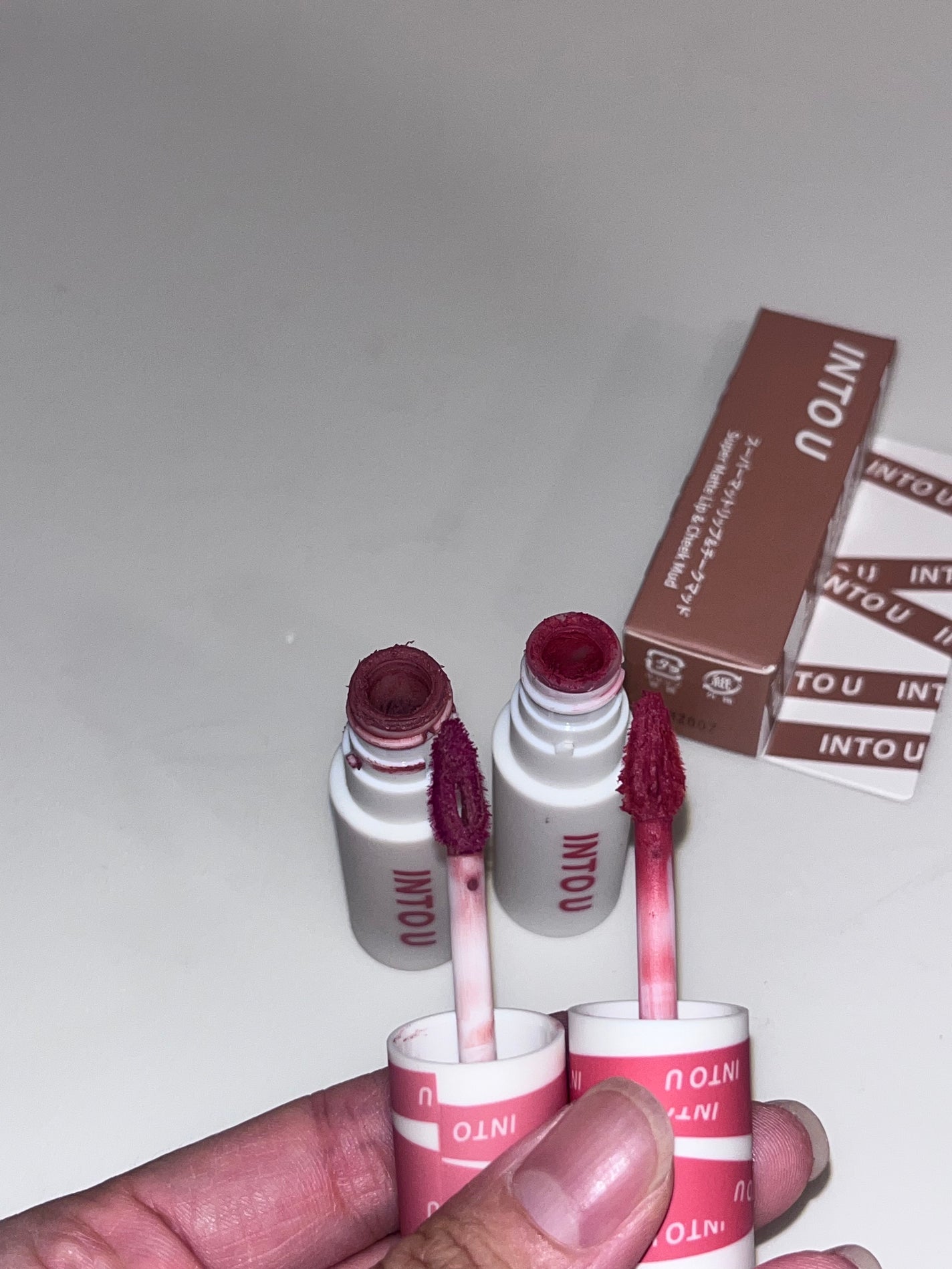 スーパーマットリップ&チークマッド/INTO U/口紅を使ったクチコミ(4枚目)