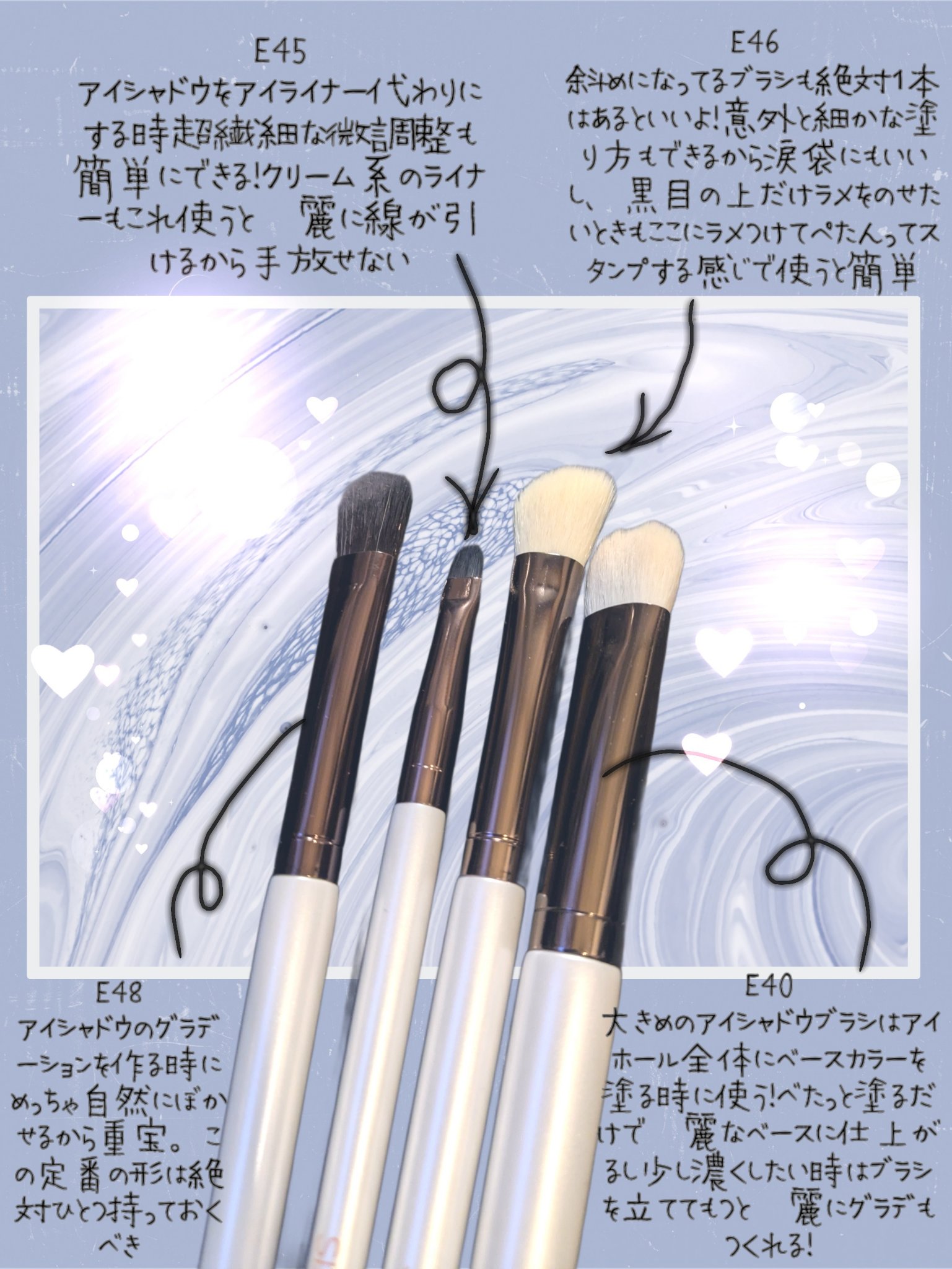 SIXPLUS ホワイトパール アイメイクブラシ 7本セット/SIXPLUS/メイクブラシを使ったクチコミ（3枚目）