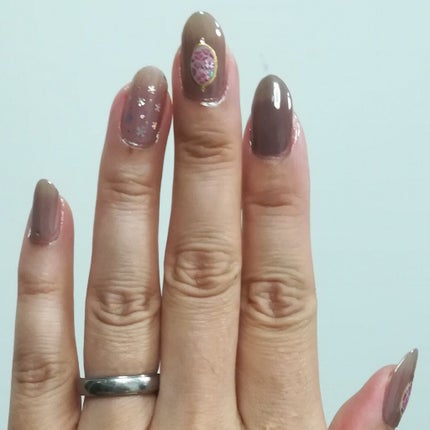 貼るジェルネイル/セリア/ネイルシールを使ったクチコミ(4枚目)