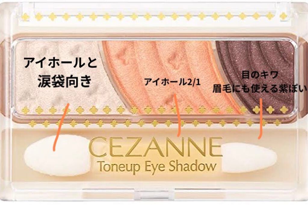 トーンアップアイシャドウ/CEZANNE/アイシャドウパレットを使ったクチコミ(2枚目)