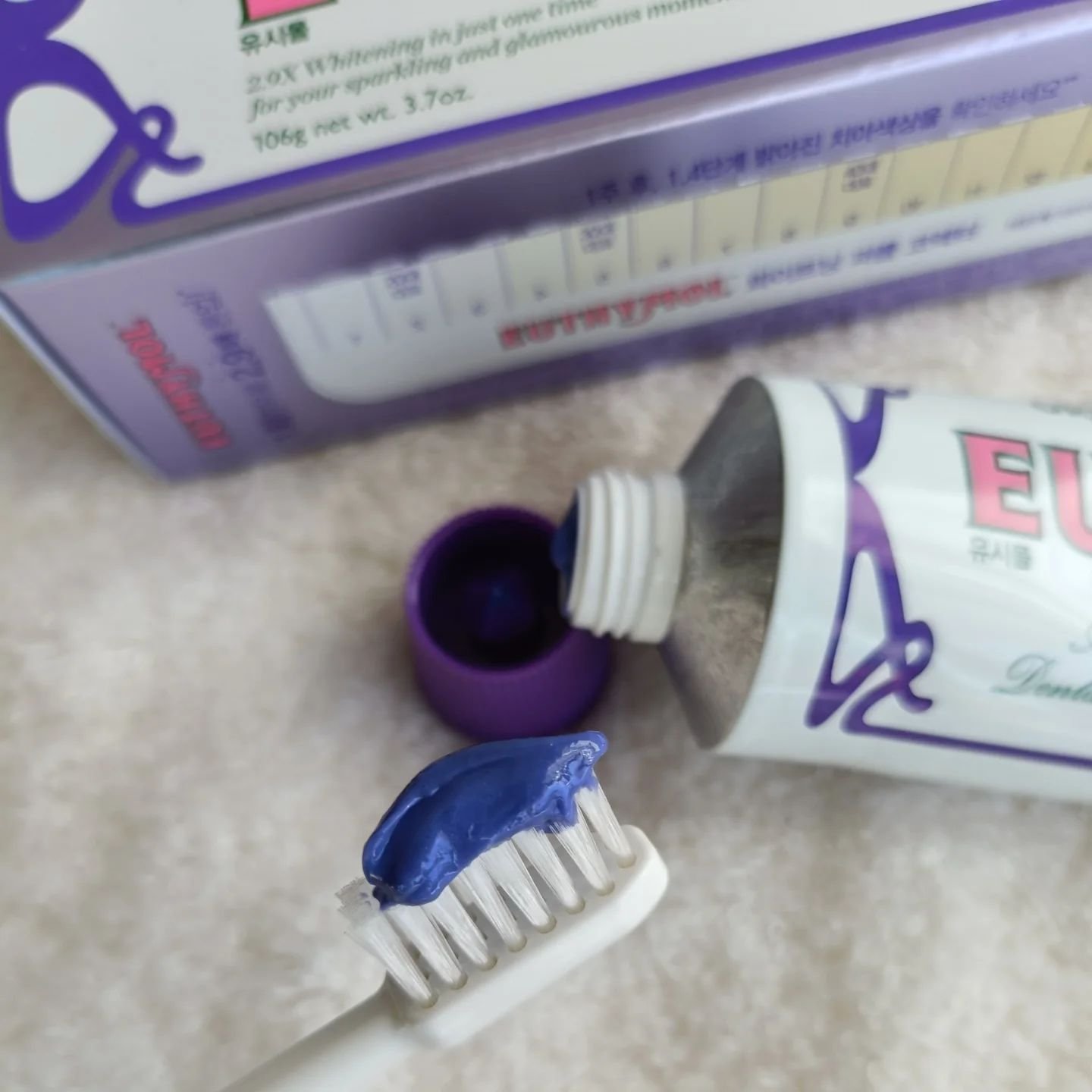 ホワイトパープル歯みがき ピーチフローラルミントの香り/EUTHYMOL/歯磨き粉を使ったクチコミ（2枚目）