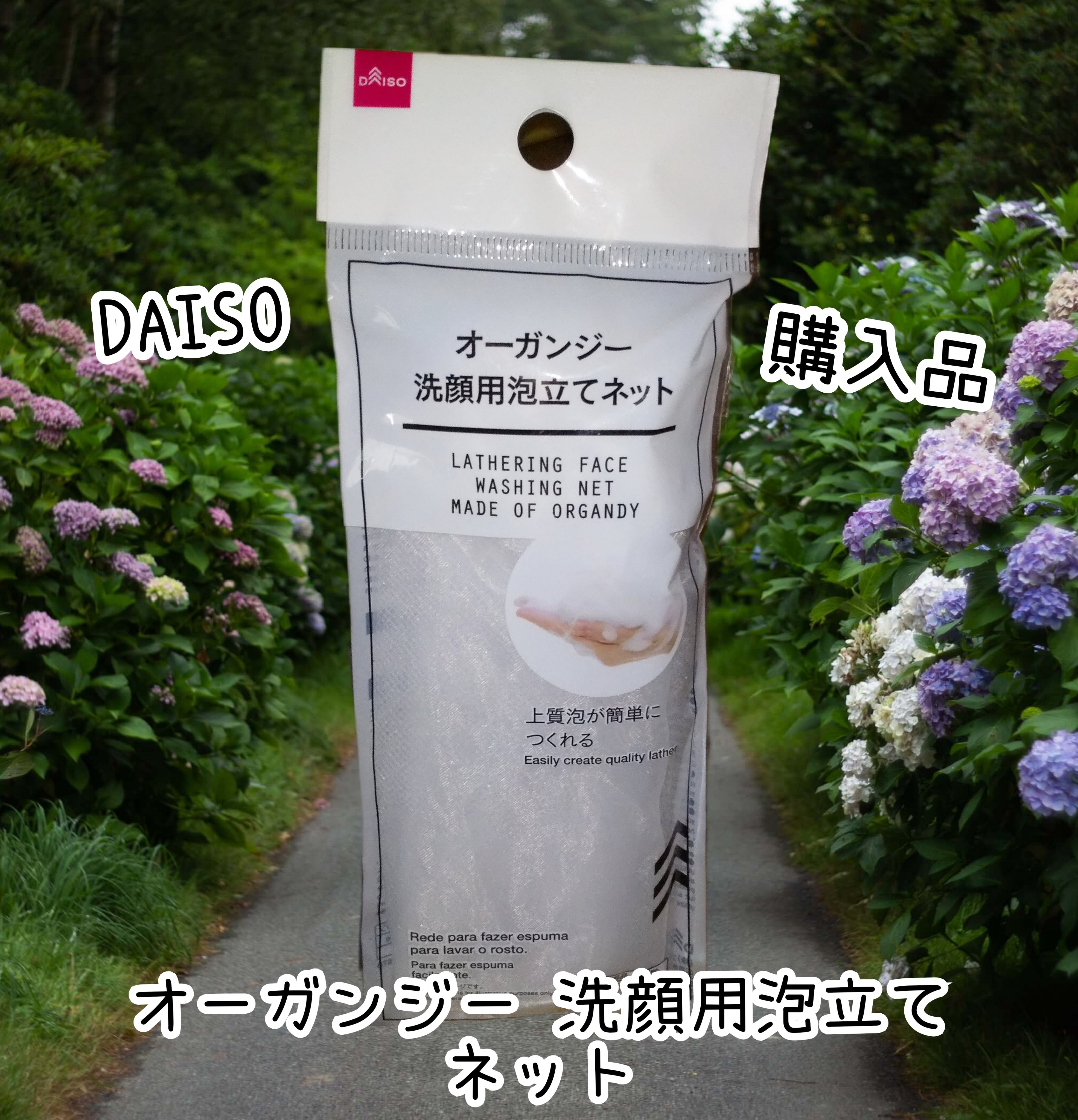 オーガンジー 洗顔用泡立てネット/DAISO/その他スキンケアグッズを使ったクチコミ（1枚目）
