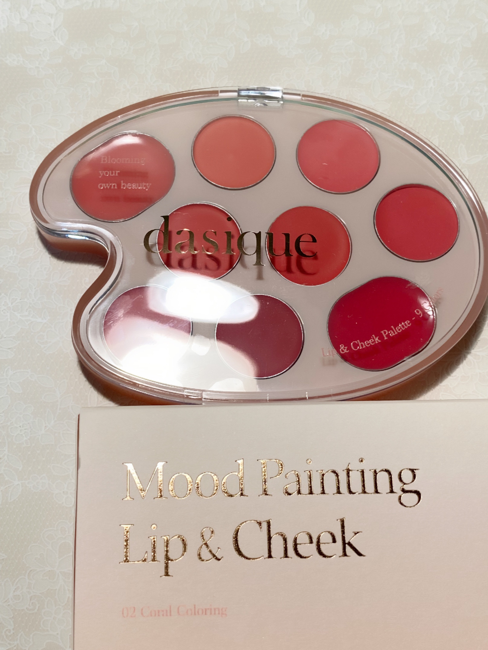 ムードペインティングリップアンドチークパレット 02コーラルカラーリング/dasique/マルチパレットを使ったクチコミ（3枚目）