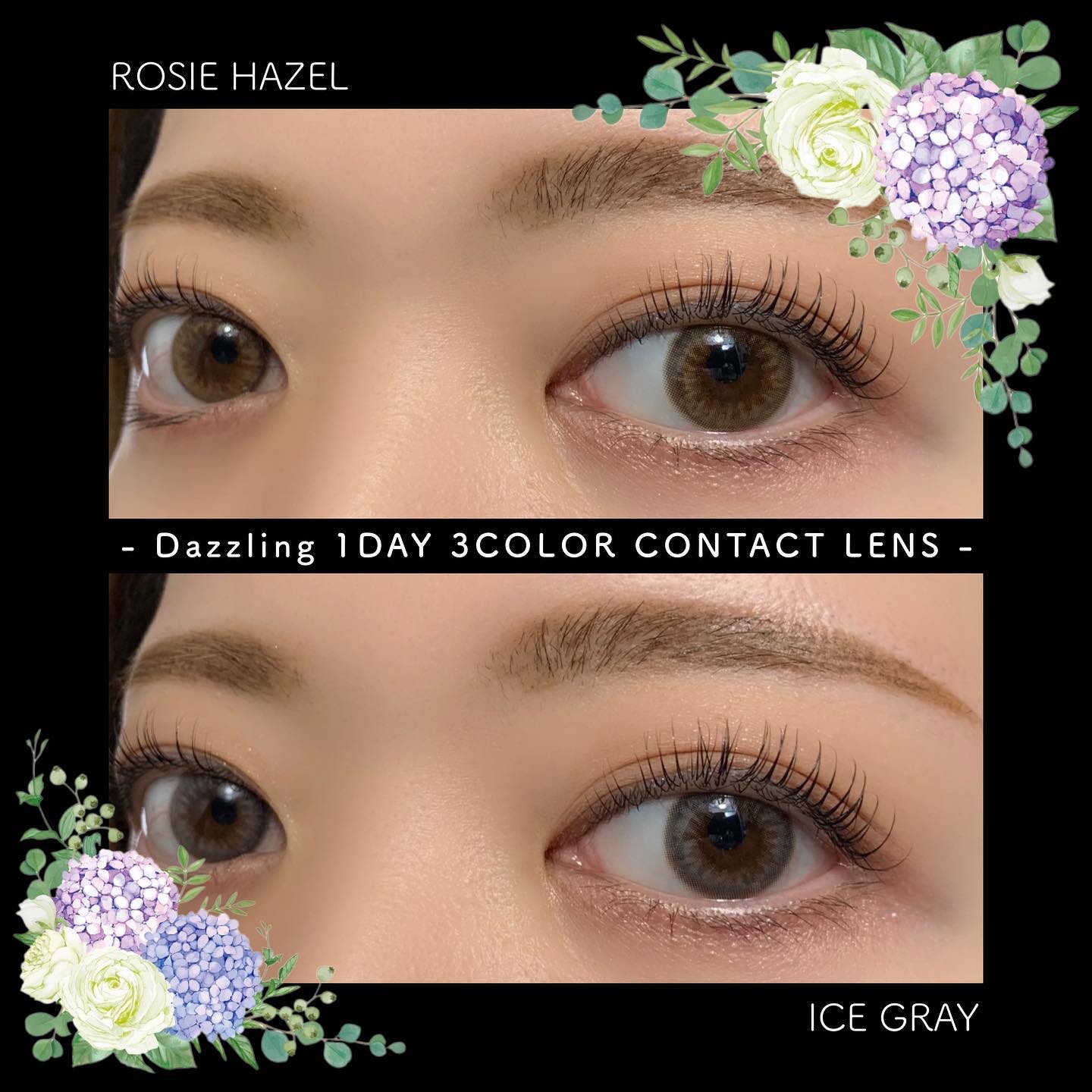 ダズリング3カラーワンデー(Dazzling 3color 1day ) アイスグレー/OLOLA/ワンデー（１DAY）カラコンを使ったクチコミ（1枚目）