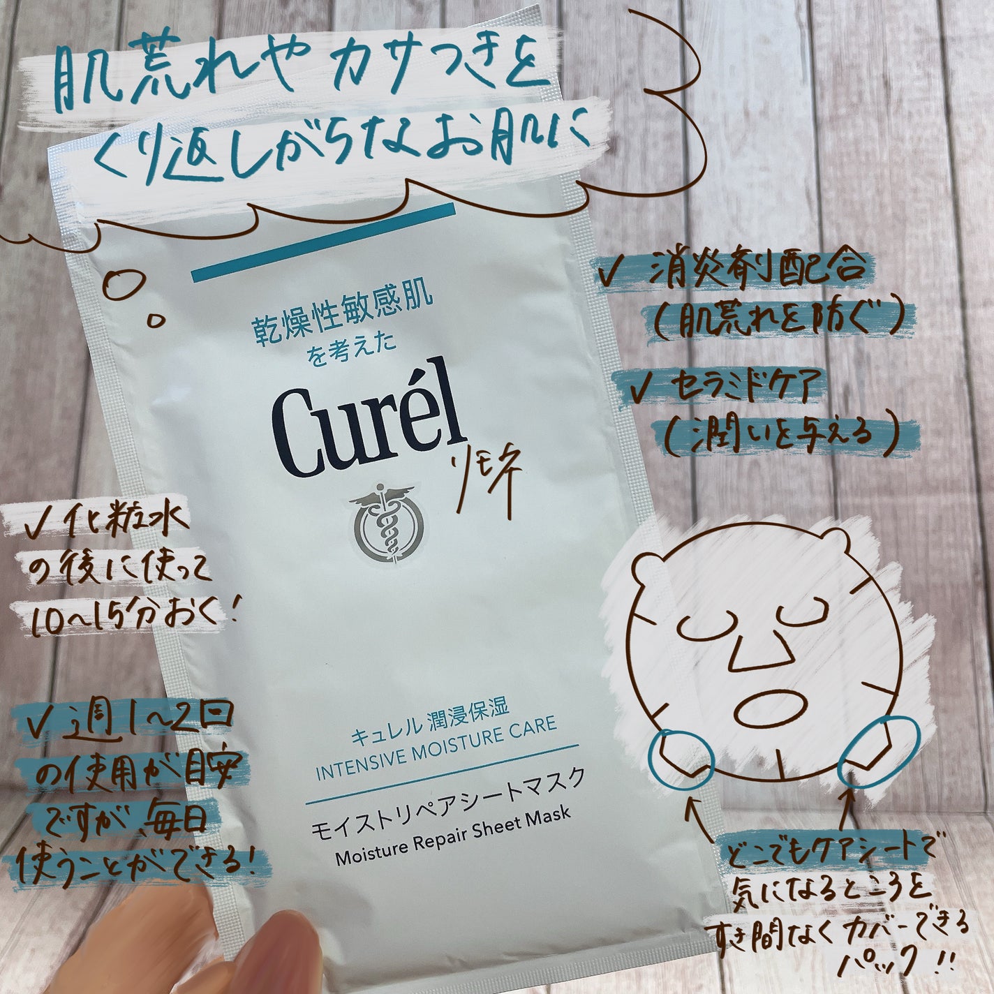 潤浸保湿 モイストリペアシートマスク/キュレル/シートマスク・パックを使ったクチコミ(2枚目)