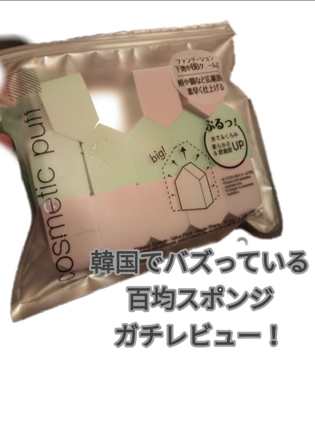 メイクアップスポンジ バリューパック ハウス型 14個/DAISO/パフ・スポンジを使ったクチコミ(1枚目)