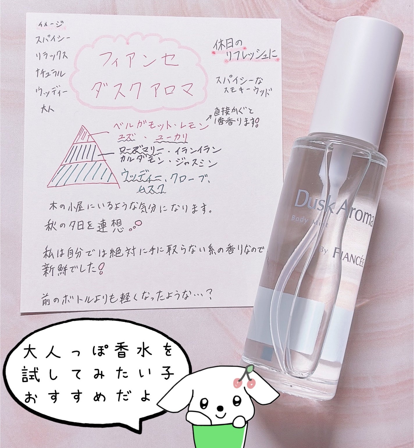 ボディミスト ダスクアロマ/フィアンセ/香水を使ったクチコミ(1枚目)