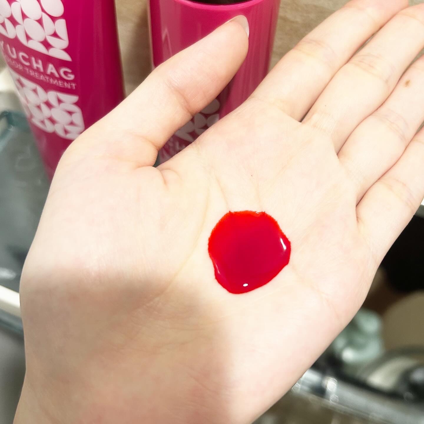 ユチャ　カラーシャンプー/カラートリートメント ピンク トリートメント（180g）/YUCHAG/市販シャンプーを使ったクチコミ（2枚目）