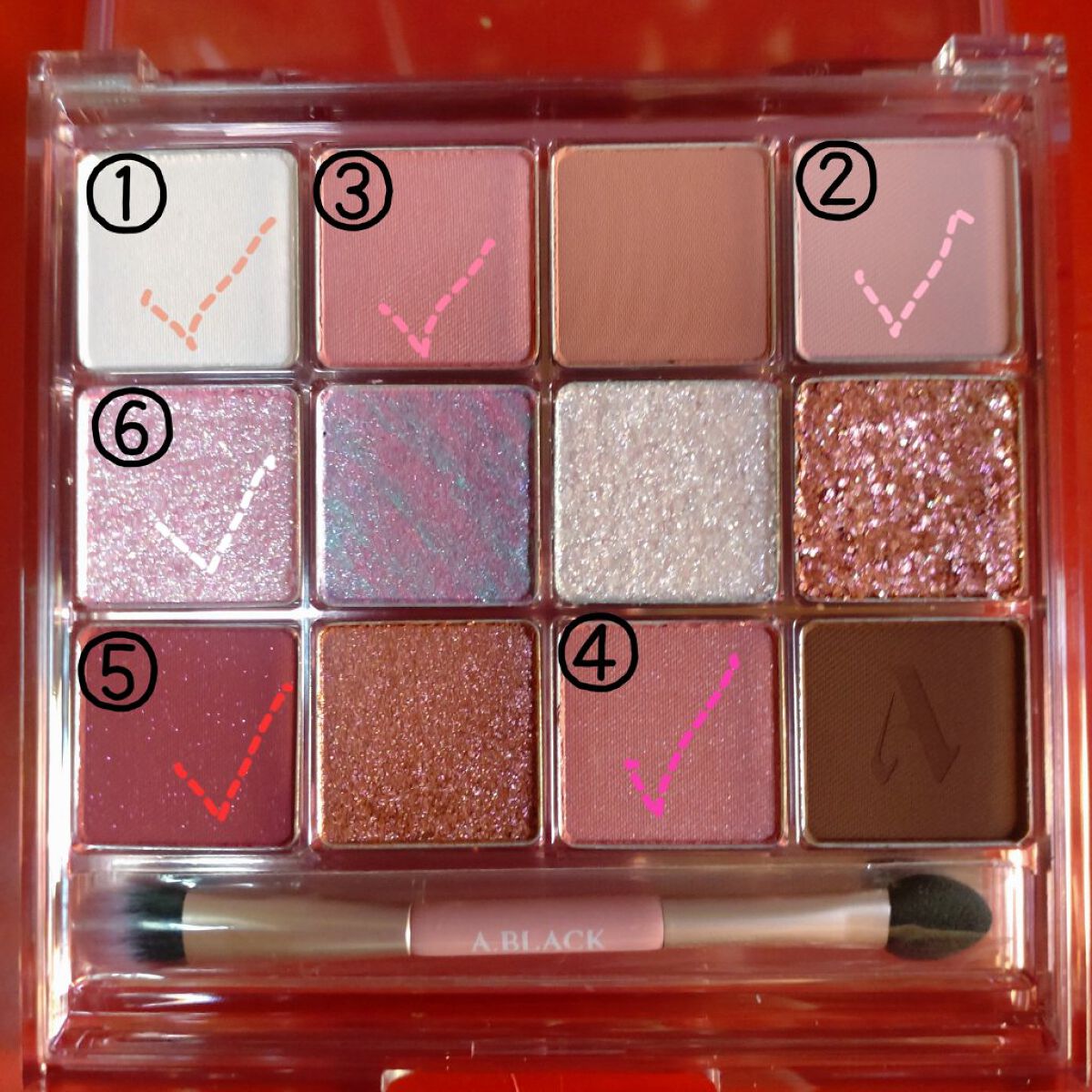 グラムチェンジマルチパレット 10 オールザットローズ/A.BLACK/マルチパレットを使ったクチコミ（2枚目）