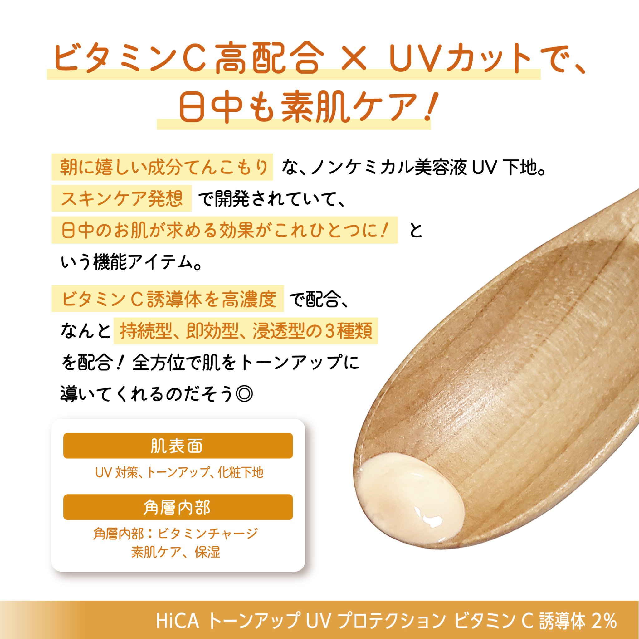 トーンアップUVプロテクション ビタミンC誘導体2％/HiCA/化粧下地を使ったクチコミ（2枚目）