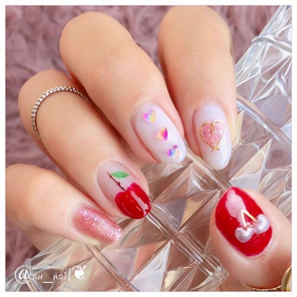 #ネイル,#セルフネイル,#ポリッシュネイル,#シンプルネイル,#ワンカラーネイル,#ラブリーネイル,#さくらんぼネイル,#ハートネイル,#ボルドーネイル,#冬ネイル,#ロカリネイル,#ワイヤーネイル,#可愛いネイル,#プラネットネイル,#paネイルのネイルデザイン