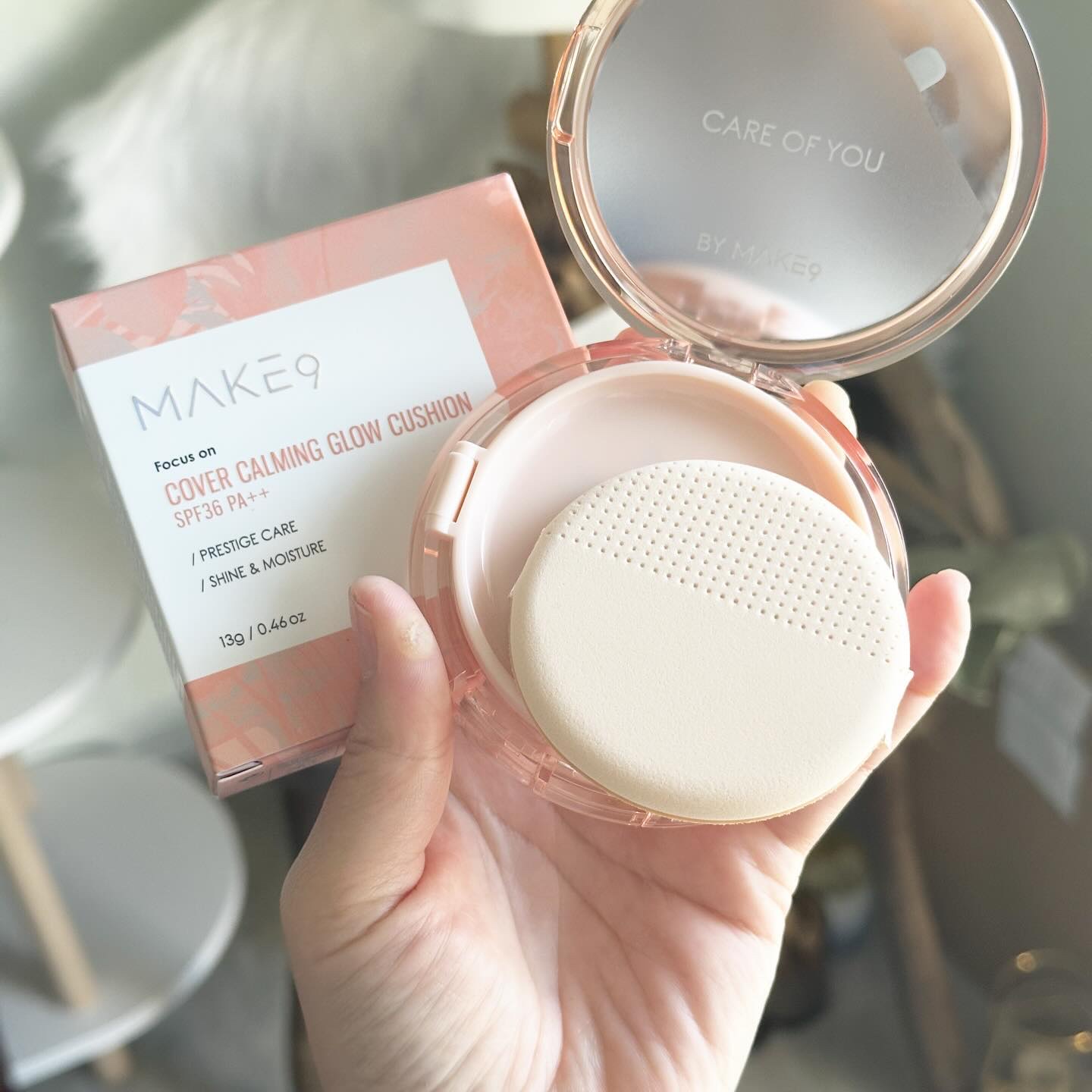 ヌードカーミンググロークッション/MAKE9/クッションファンデーションを使ったクチコミ（2枚目）
