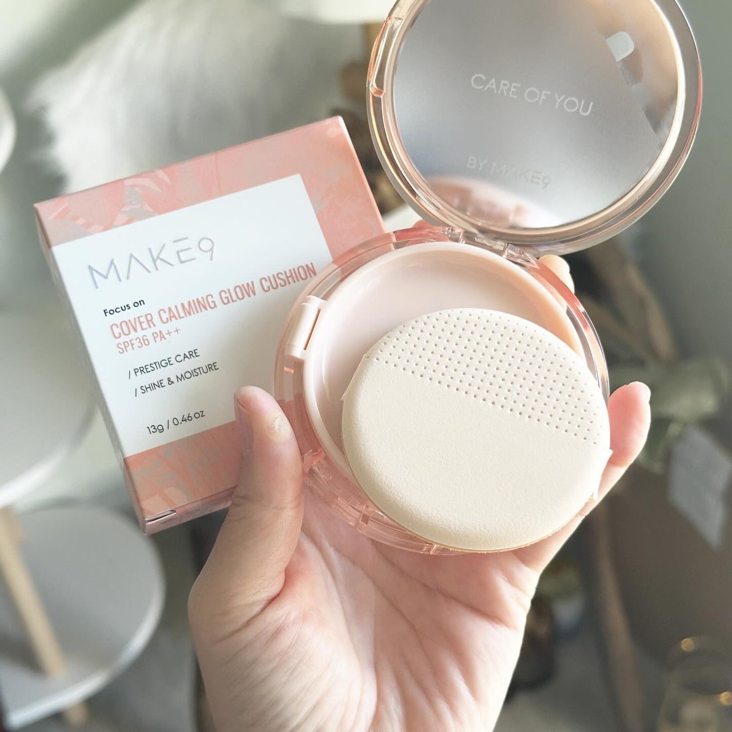 ヌードカーミンググロークッション/MAKE9/クッションファンデーションを使ったクチコミ(2枚目)