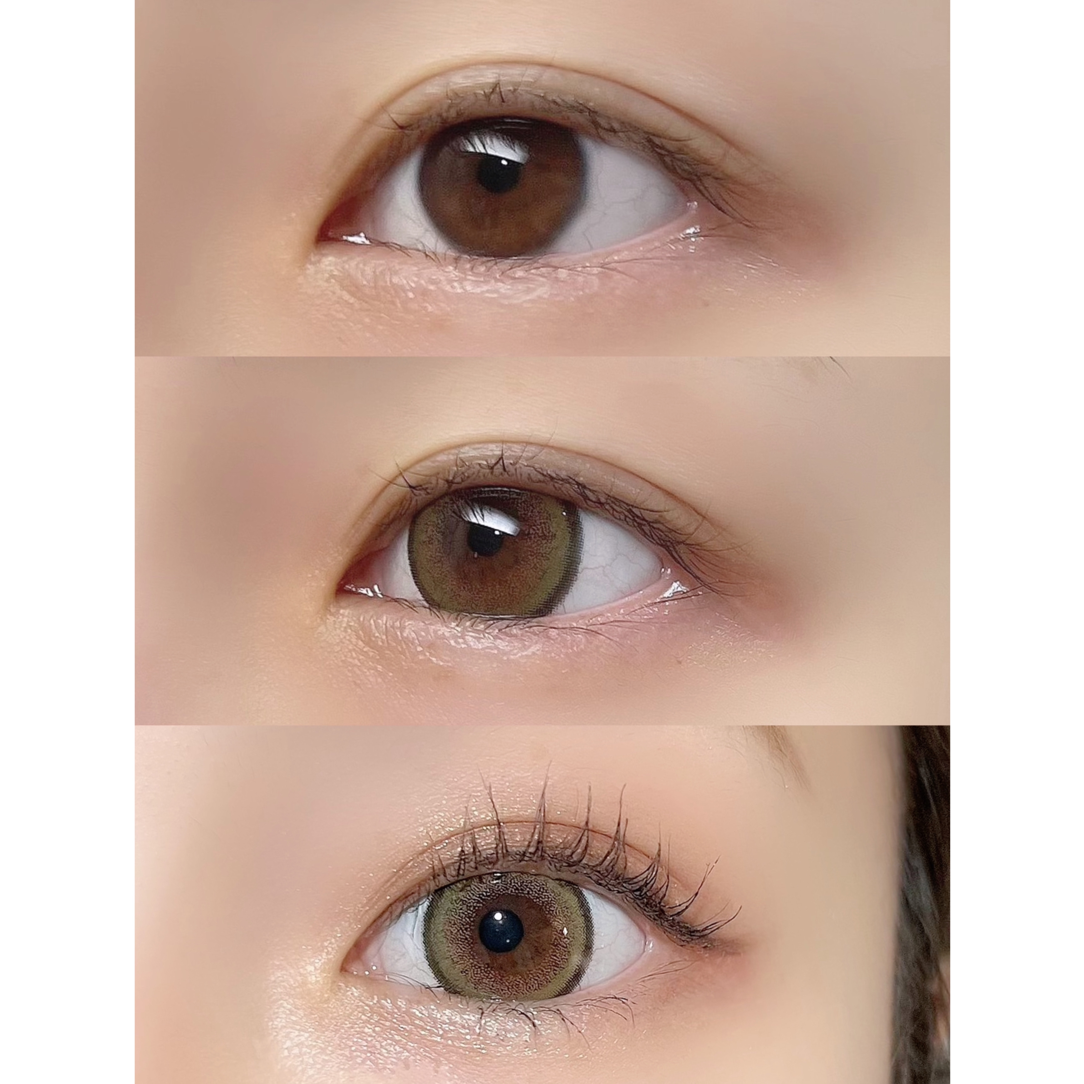 Flurry Monthly ライトカーキブラウン(もっと褒められパンダ)/Flurry by colors/１ヶ月（１MONTH）カラコンを使ったクチコミ（3枚目）