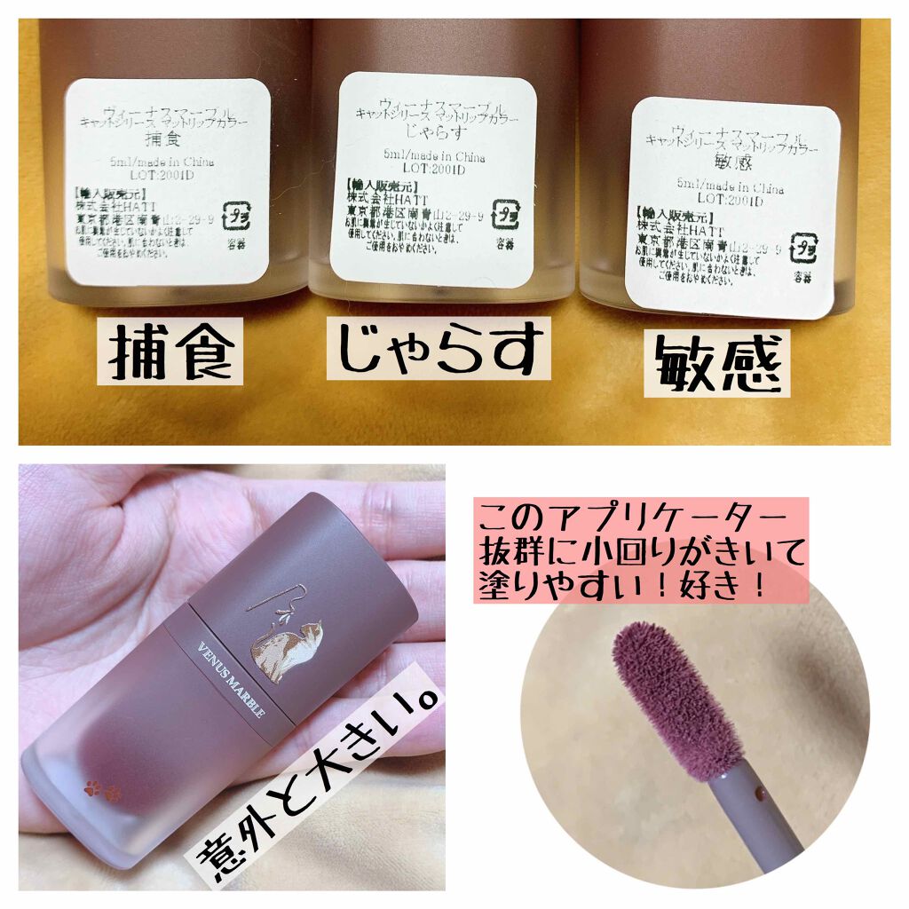 キャットシリーズマットリップカラー/Venus Marble/口紅を使ったクチコミ(2枚目)