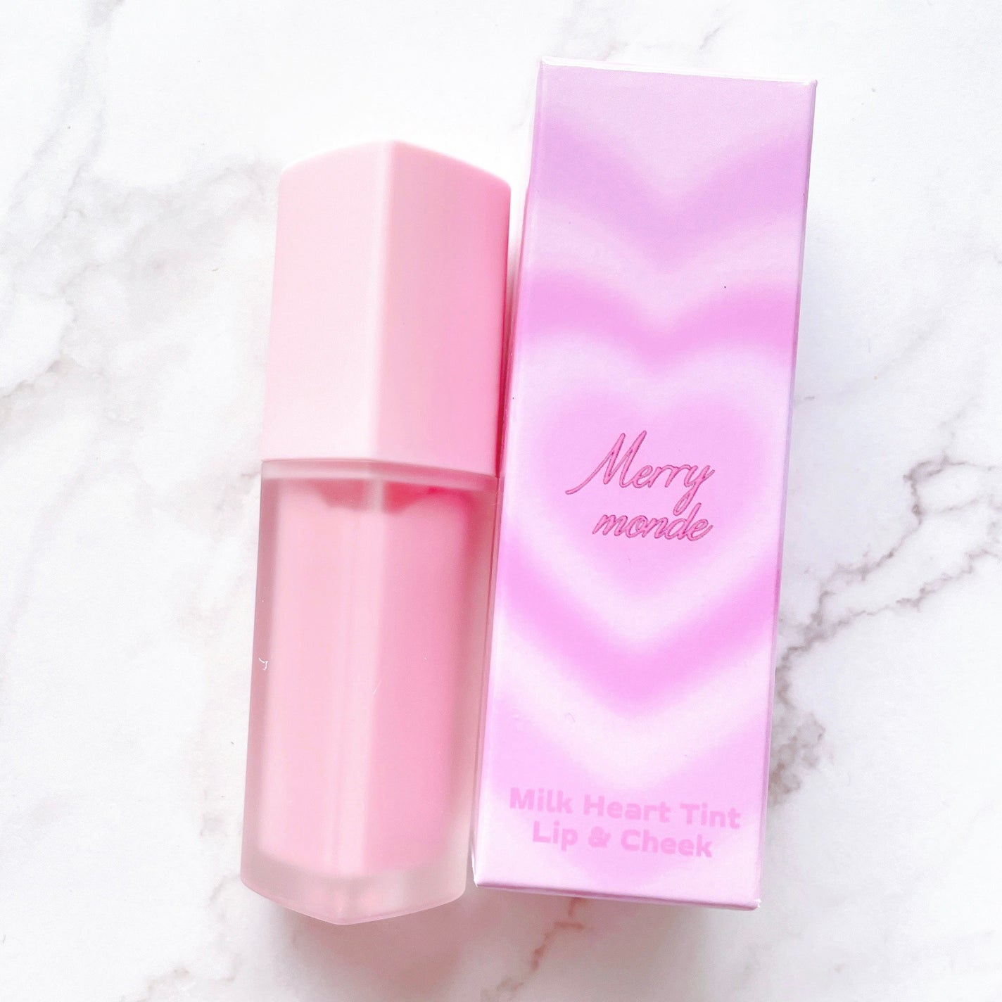 ミルクハートティントリップアンドチーク/Merrymonde/リップティントを使ったクチコミ(6枚目)