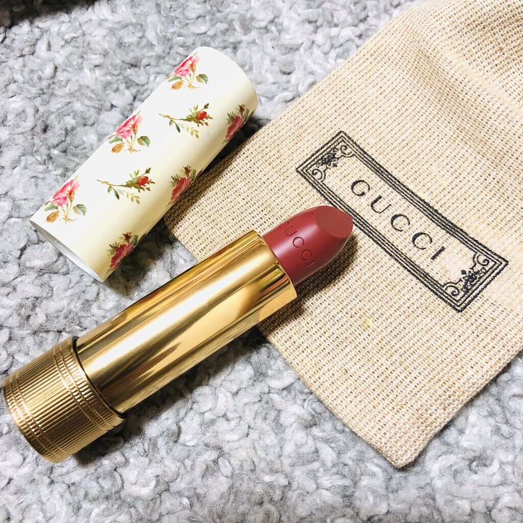 グッチ ルージュ ア レーヴル ヴォワル 203 ミルドレッド ローズウッド/GUCCI beauty/口紅を使ったクチコミ（2枚目）