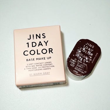 JINS1DAYCOLOR 01  WARM GRAY(BASE MAKE UP)/JINS/ワンデー（１DAY）カラコンを使ったクチコミ（2枚目）