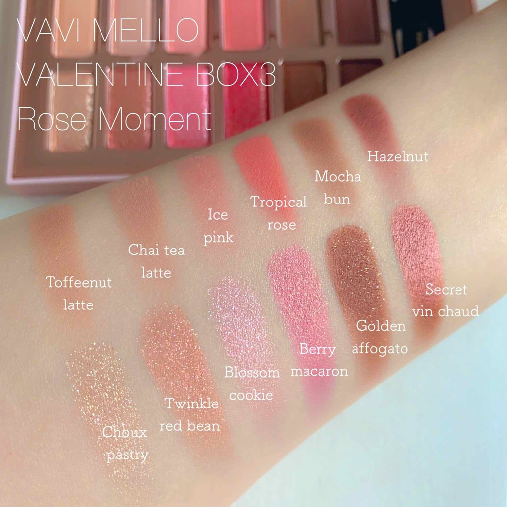 バレンタインボックス3ローズモーメント/VAVI MELLO/アイシャドウパレットを使ったクチコミ(2枚目)