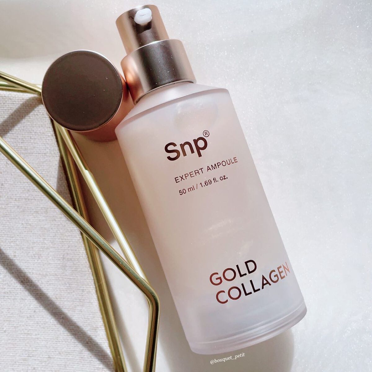 SNP ゴールド コラーゲンエキスパートアンプル 50ml 試してみた】SNP ゴールドコラーゲンエキスパートアンプルの効果