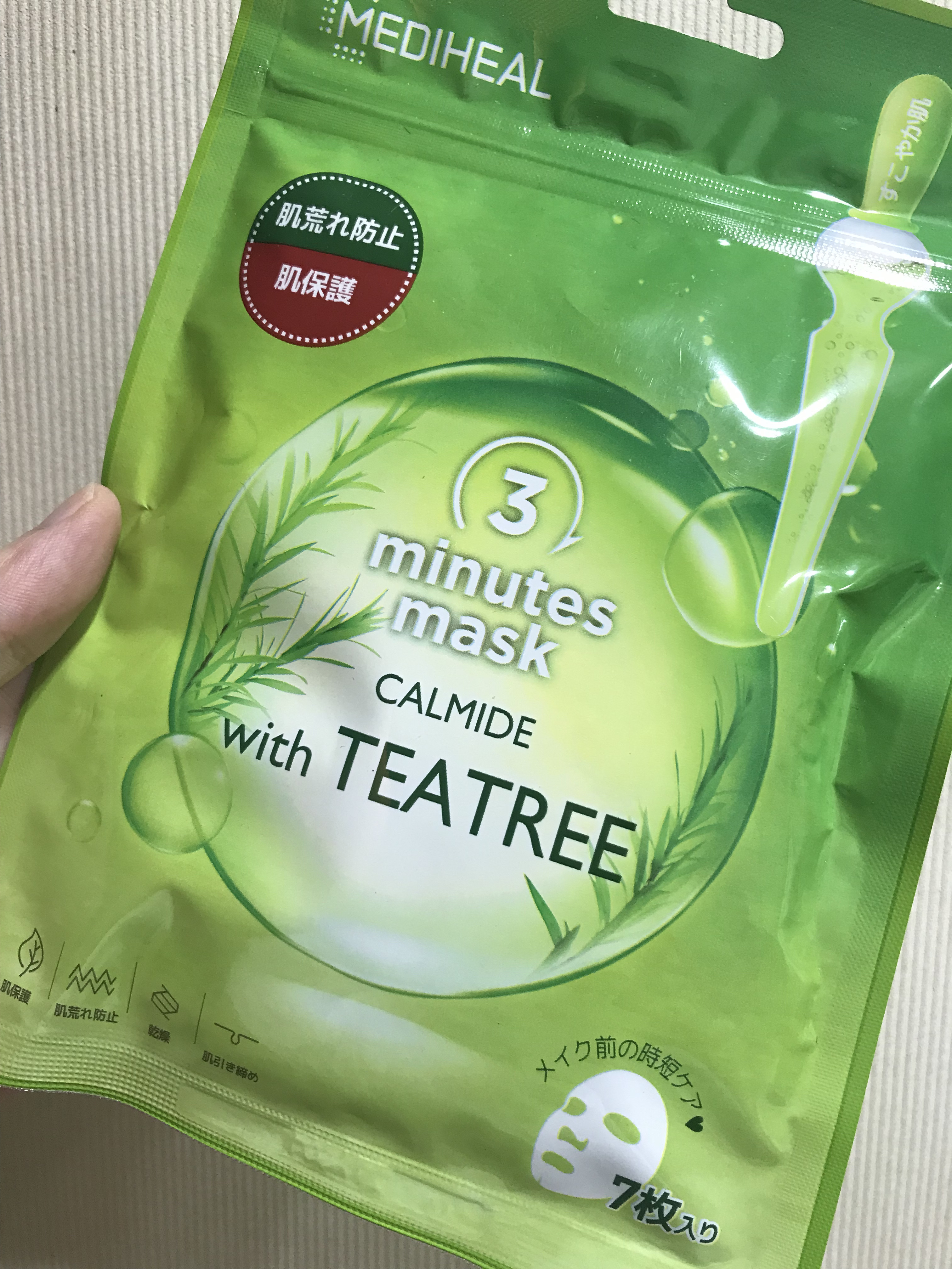 3ミニッツマスク：カーマイド with ティーツリー/MEDIHEAL/シートマスク・パックを使ったクチコミ（1枚目）