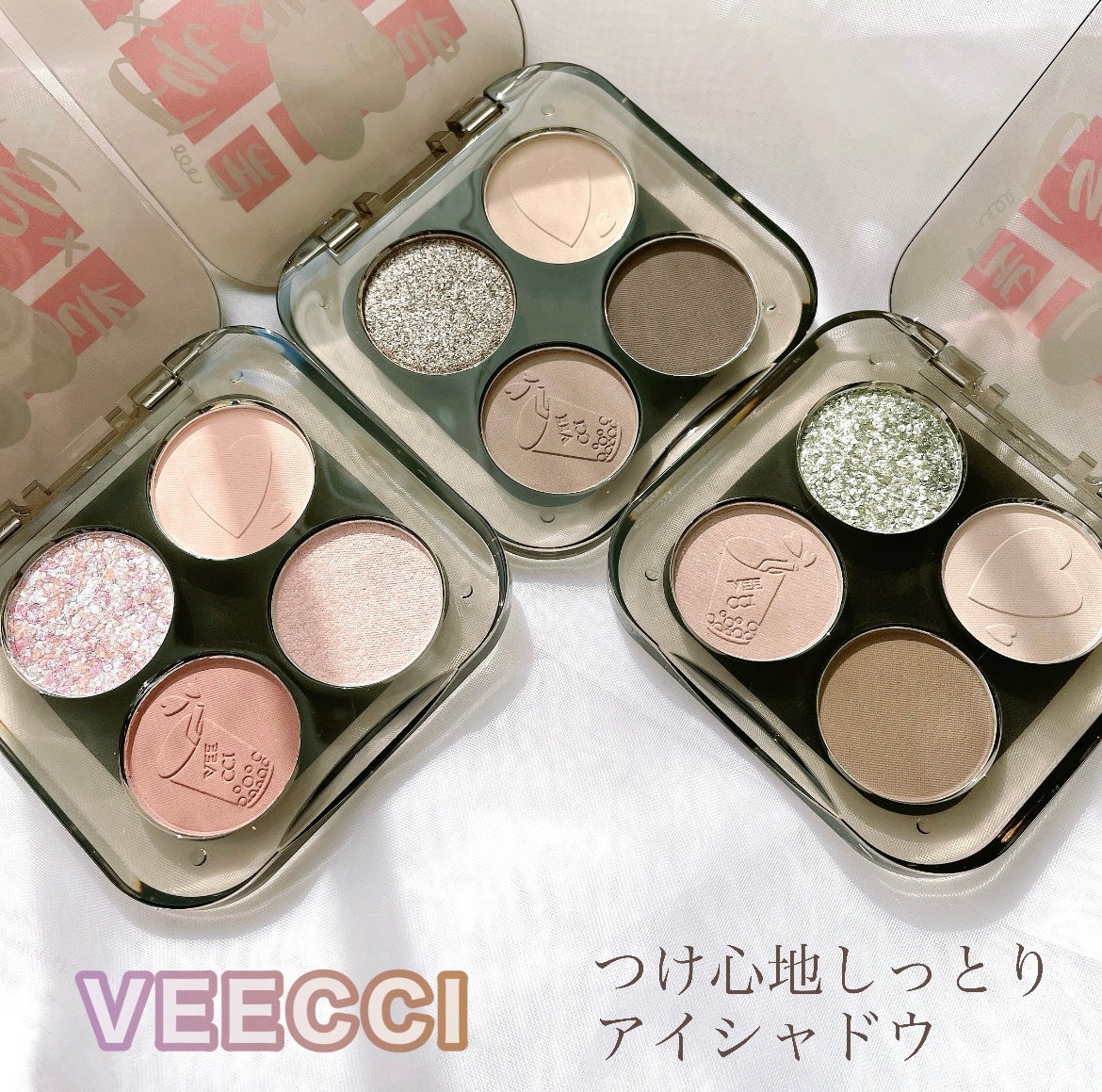 スカーレットハートシリーズ4色アイシャドウ/VEECCI/アイシャドウパレットを使ったクチコミ(1枚目)