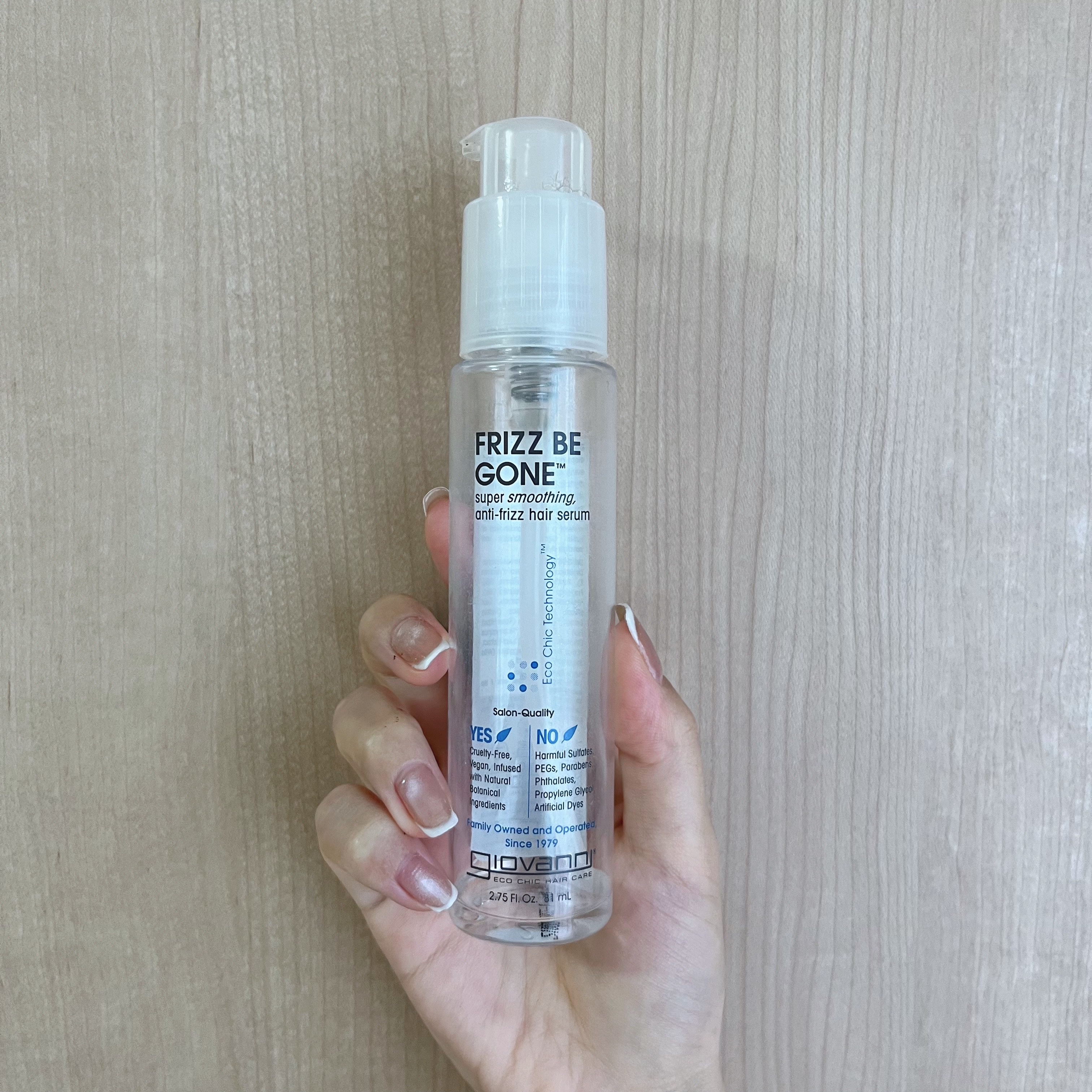 フリッズビーゴーン スムージング ヘアセラム/giovanni/ヘアオイルを使ったクチコミ（1枚目）