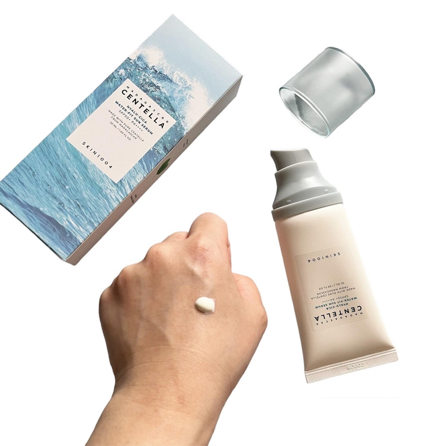 ヒアルーシカ ウォーターフィット サンセラム/SKIN1004/日焼け止めローションを使ったクチコミ(2枚目)