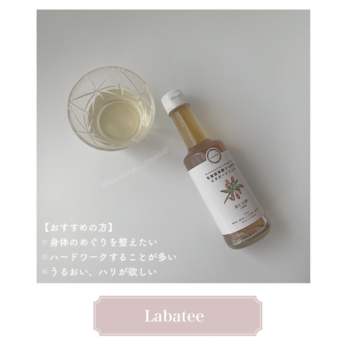 乳酸菌発酵 クコの実 ビネガードリンク /Labatee/その他飲むお酢を使ったクチコミ(1枚目)