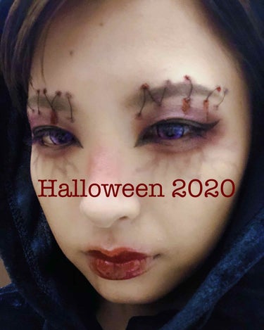 Etia. エティア クールワンデーのクチコミ「ハロウィン🎃眉縫いメイク
2020ハロウィン最後に滑り込み❗️
グロ苦手な方ごめんなさい🩸
今.....」（1枚目）