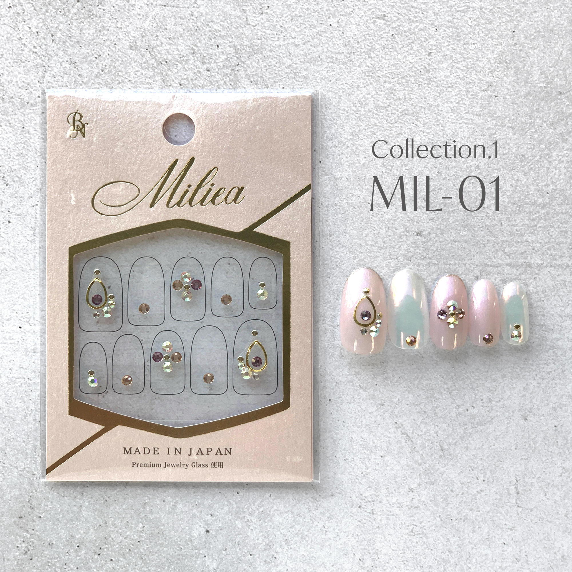 Miliea ミリア　ジュエリーストーンネイルシール　全16種類/ビー・エヌ/ネイルシールを使ったクチコミ（3枚目）