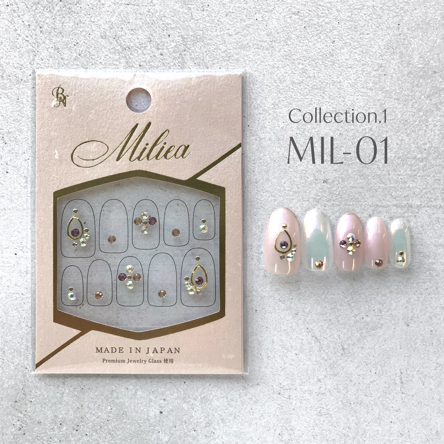 Miliea ミリア ジュエリーストーンネイルシール 全16種類/ビー・エヌ/ネイルシールを使ったクチコミ(3枚目)