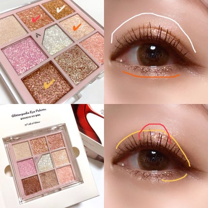 グリッターペディアアイパレット/unleashia/アイシャドウパレットを使ったクチコミ(4枚目)