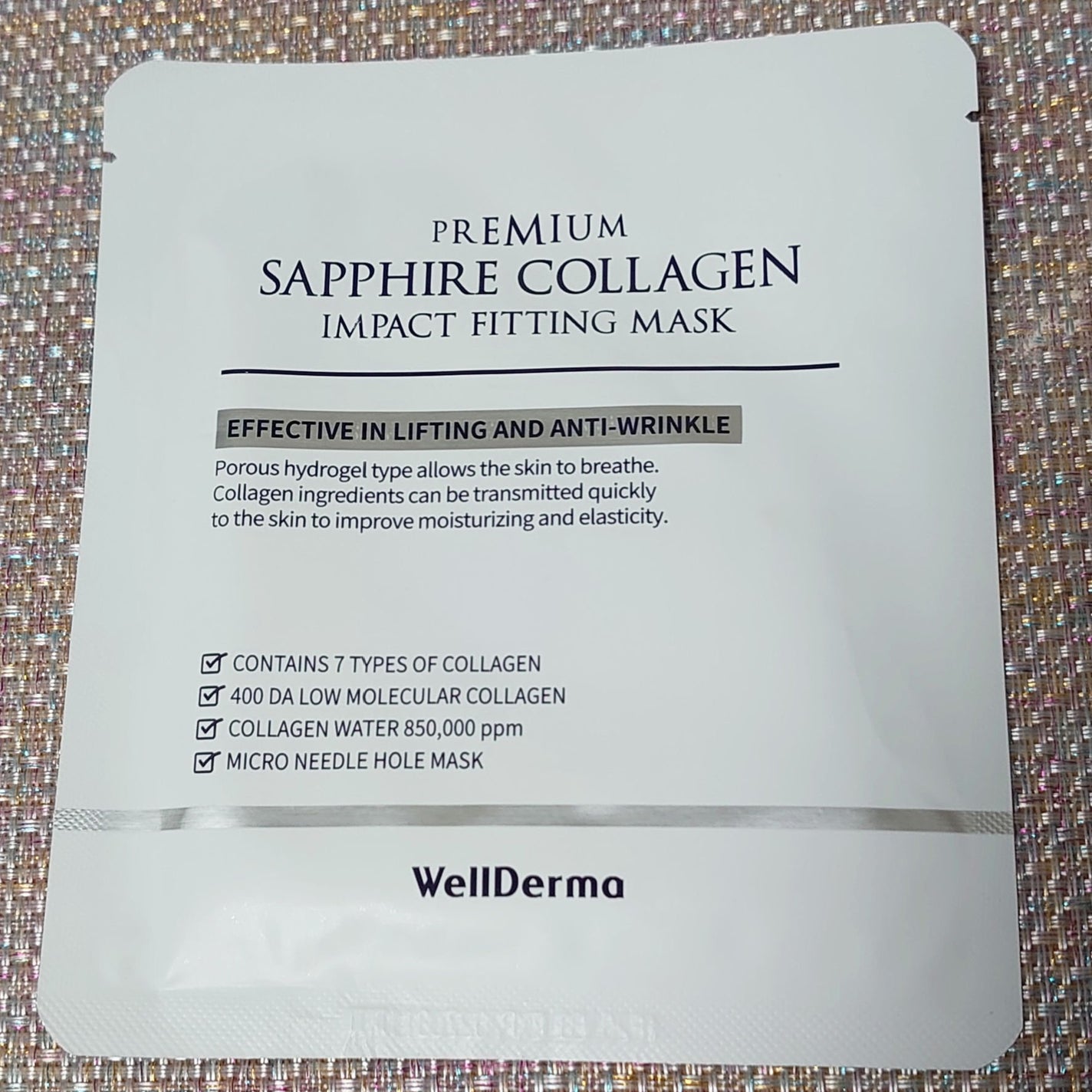 プレミアムサファイアコラーゲンインパクトフィッティングマスクパック/WellDerma/シートマスク・パックを使ったクチコミ(1枚目)