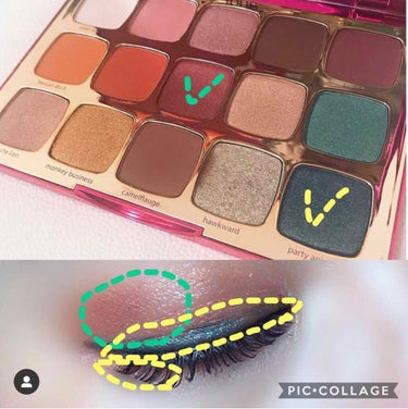 tarte Unleashed Eyeshadow Palette のクチコミ「こちらもインスタに載せてたやつ🌼
今日のメイクではないですが、来年の夏用に記録📝

カラーポッ.....」（2枚目）