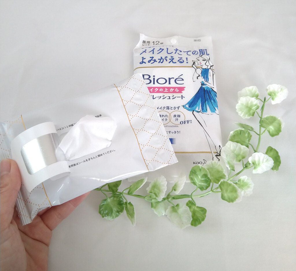 メイクの上からリフレッシュシート/ビオレ/フェイスシートを使ったクチコミ(2枚目)