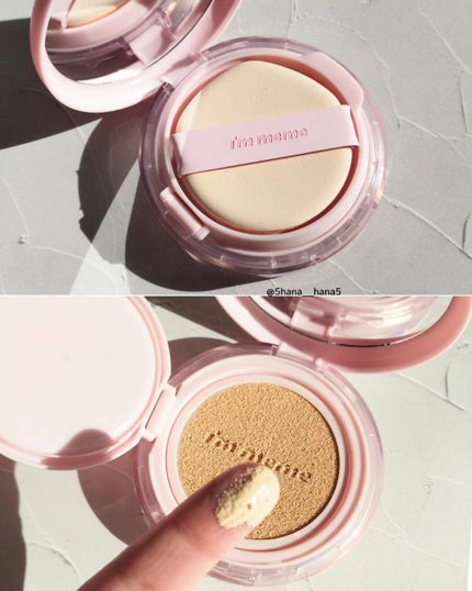 ワンダーベルベットラスティングクッション/i’m meme/クッションファンデーションを使ったクチコミ(2枚目)