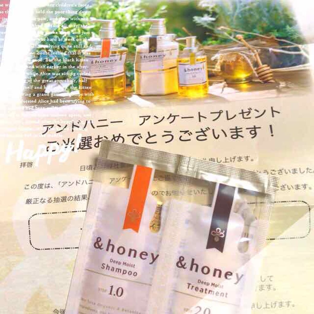 ディープモイスト シャンプー1.0／ヘアトリートメント2.0/&honey/市販シャンプーを使ったクチコミ（1枚目）