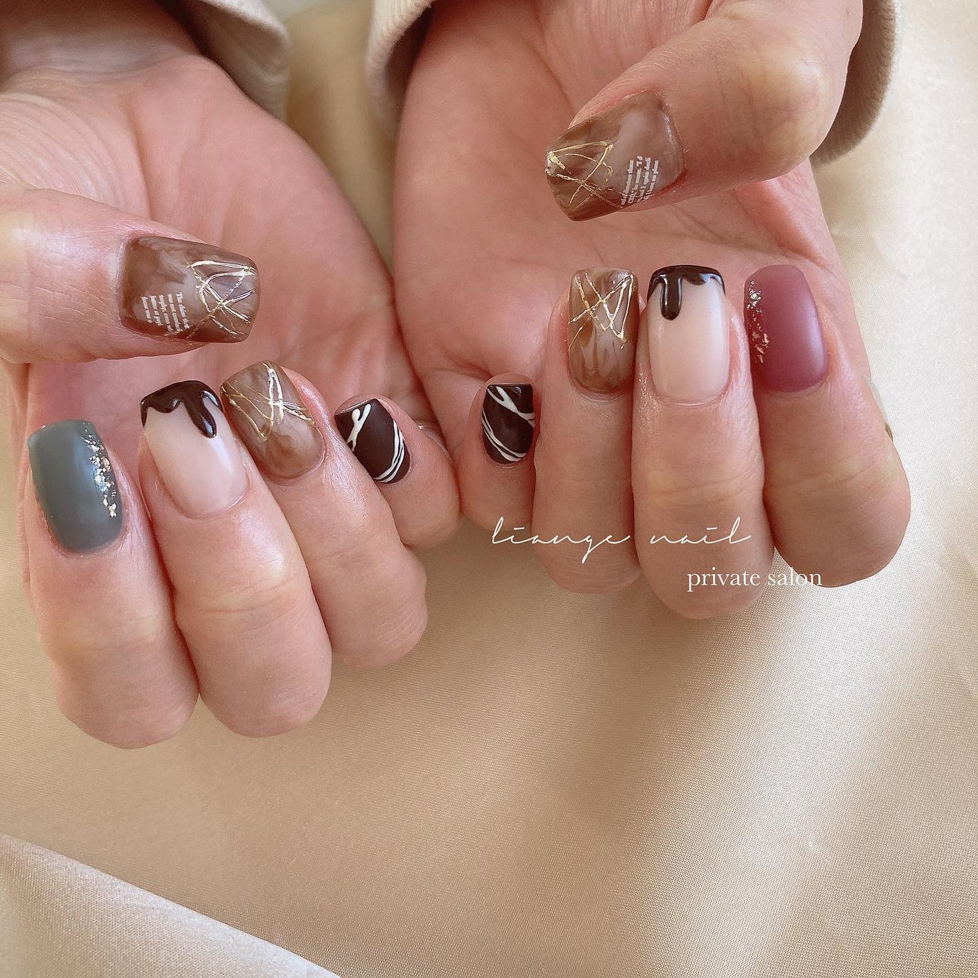 Yuki on LIPS 「.chocolate🍫...Liangenail千葉県柏市高南..」(1枚目)