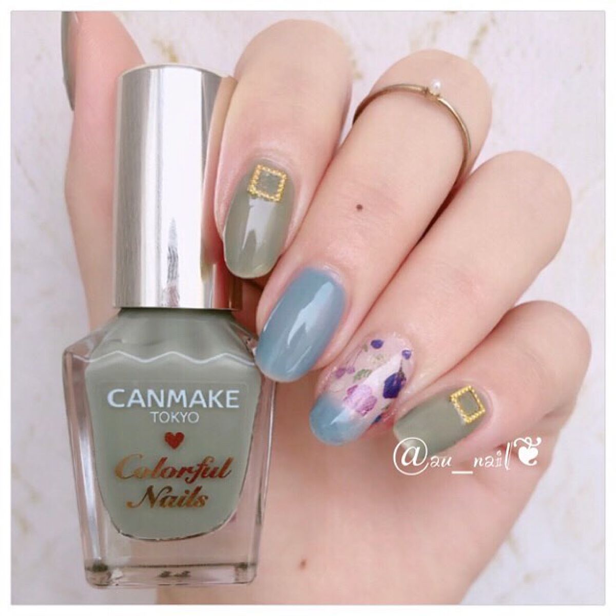 #セルフネイル,#シンプルネイル,#おしゃれネイル,#ポリッシュネイル,#オールザットネイル,#キャンメイクネイル,#時短ネイル,#プチプラネイル,#簡単ネイル,#フレンチネイル,#フラワーネイル,#大人ネイルのネイルデザイン